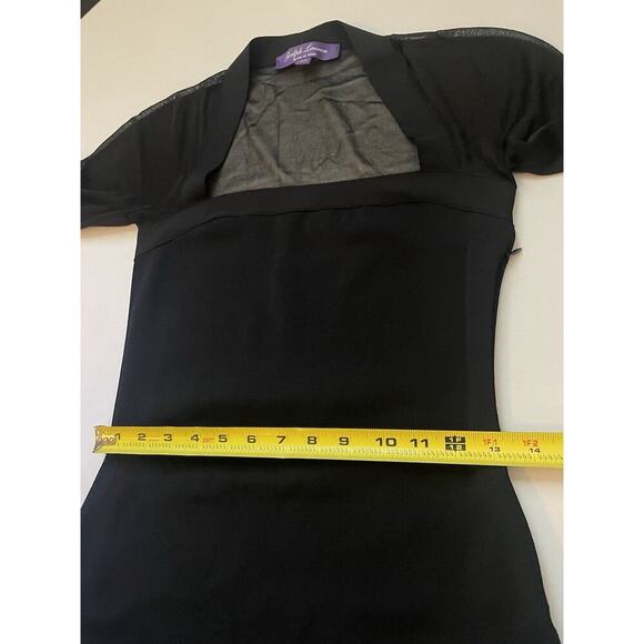 Ralph Lauren Collection Purple Label Chiffon paneled stretch knit midi dress $3k - Picture 8 of 13